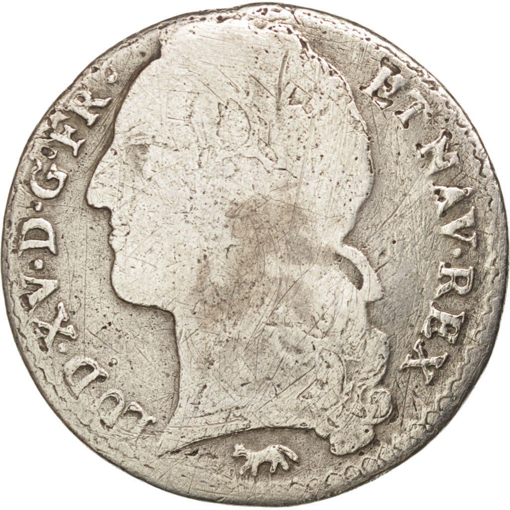 FRANCE, 1/10 Écu au bandeau, 12 Sols, 1/10 ECU, 1748, Paris, KM #511.1, ...