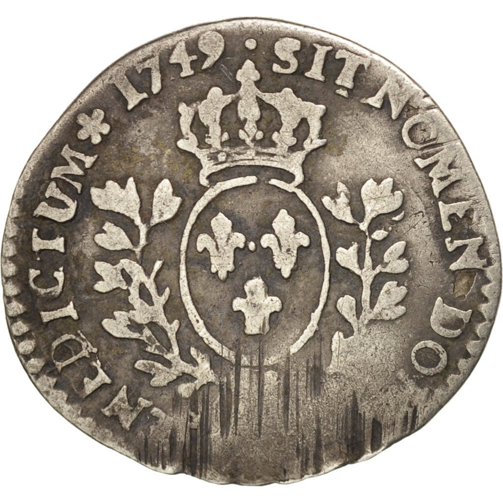 FRANCE, 1/20 Ecu, 1749, Bayonne, KM #510.8, F(12-15), Silver, Gadoury #284, 1.33