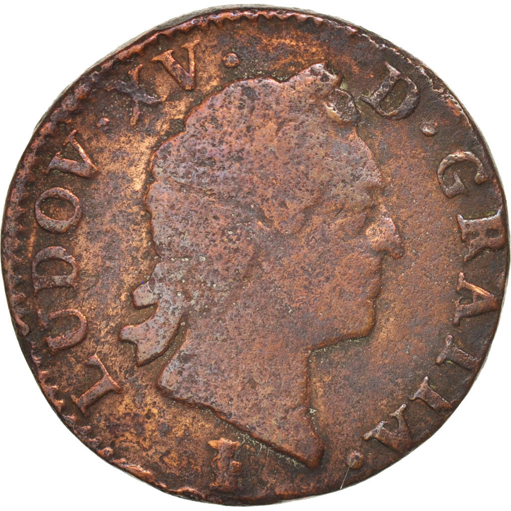 Louis XV, Sol à la vieille tête, 1771 V, Troyes, Gadoury 280