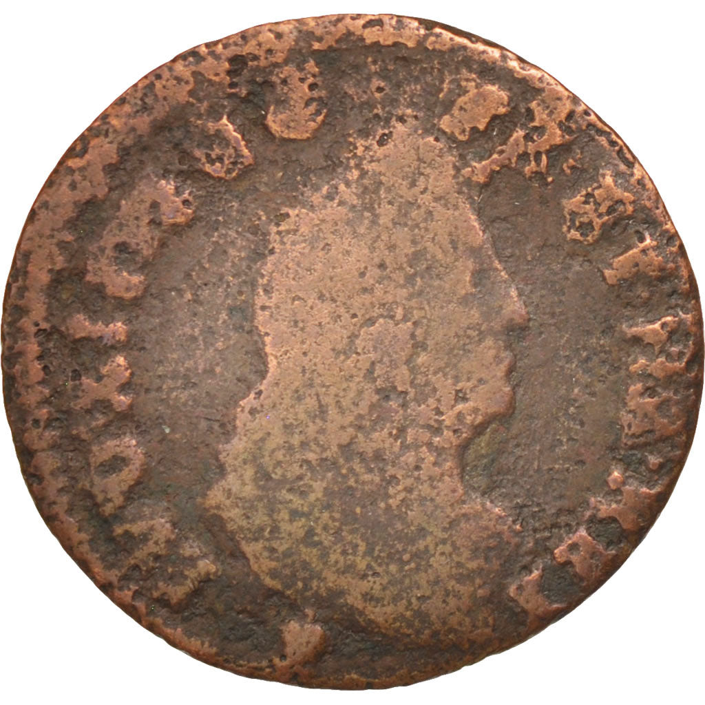 FRANCE, Deux deniers de Strasbourg, 2 Deniers, 1708, Strasbourg, KM #309,...