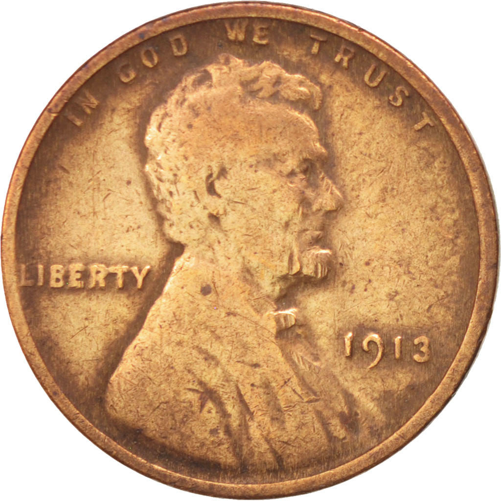UNITED STATES, Lincoln Cent, Cent, 1913, U.S. Mint, KM #132, VF(20-25), Bronze,.