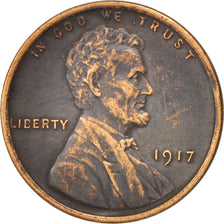 UNITED STATES, Lincoln Cent, Cent, 1917, U.S. Mint, KM #132, EF(40-45), Bronze,.