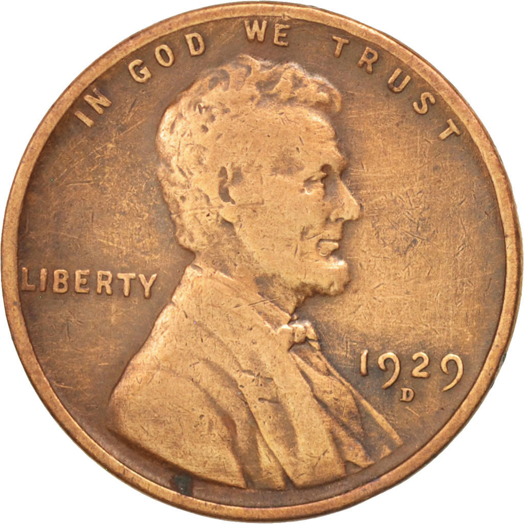 UNITED STATES, Lincoln Cent, Cent, 1929, U.S. Mint, KM #132, VF(30-35), Bronze,.