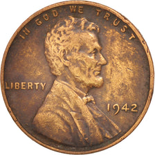 UNITED STATES, Lincoln Cent, Cent, 1942, U.S. Mint, KM #132, EF(40-45), Bronze,.