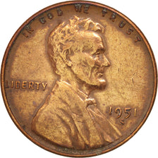 Coin, United States, Lincoln Cent, Cent, 1951, U.S. Mint, San Francisco