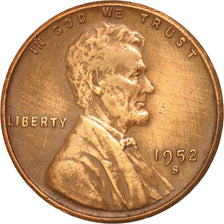 Coin, United States, Lincoln Cent, Cent, 1952, U.S. Mint, San Francisco