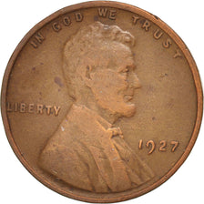UNITED STATES, Lincoln Cent, Cent, 1927, U.S. Mint, KM #132, VF(20-25), Bronze,.