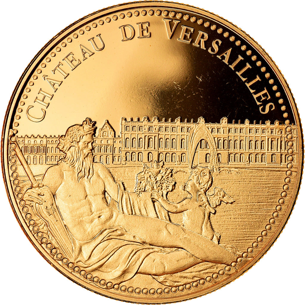 Francia, medaglia, Le Château de Versailles, FDC, Rame dorato