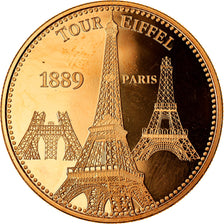 France, Medal, Paris - La Tour Eiffel, MS(65-70), Copper Gilt