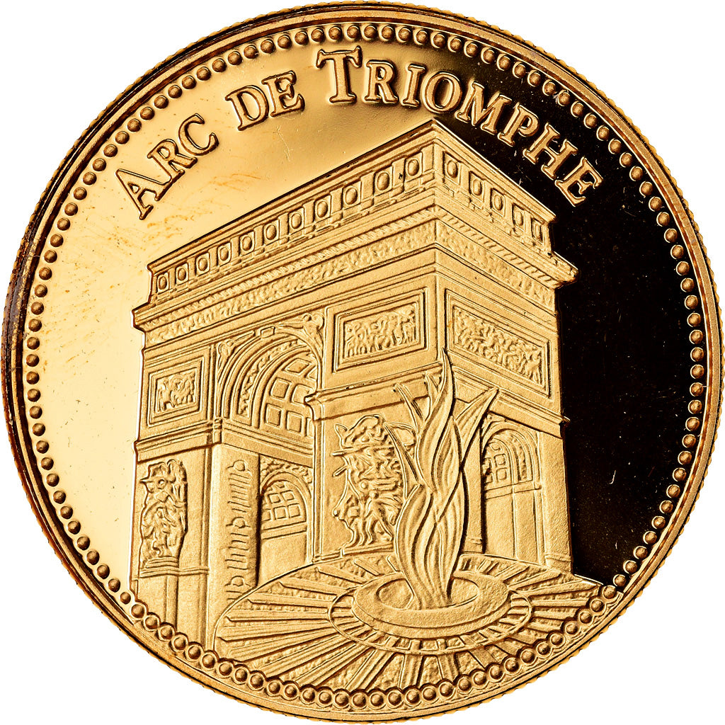 France, Medal, Paris - L'Arc de Triomphe, MS(65-70), Copper Gilt