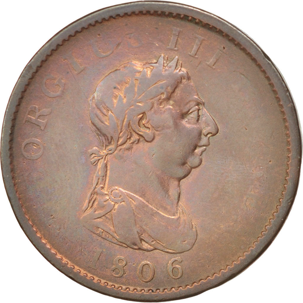 GREAT BRITAIN, Penny, 1806, KM #663, VF(30-35), Copper, 18.30