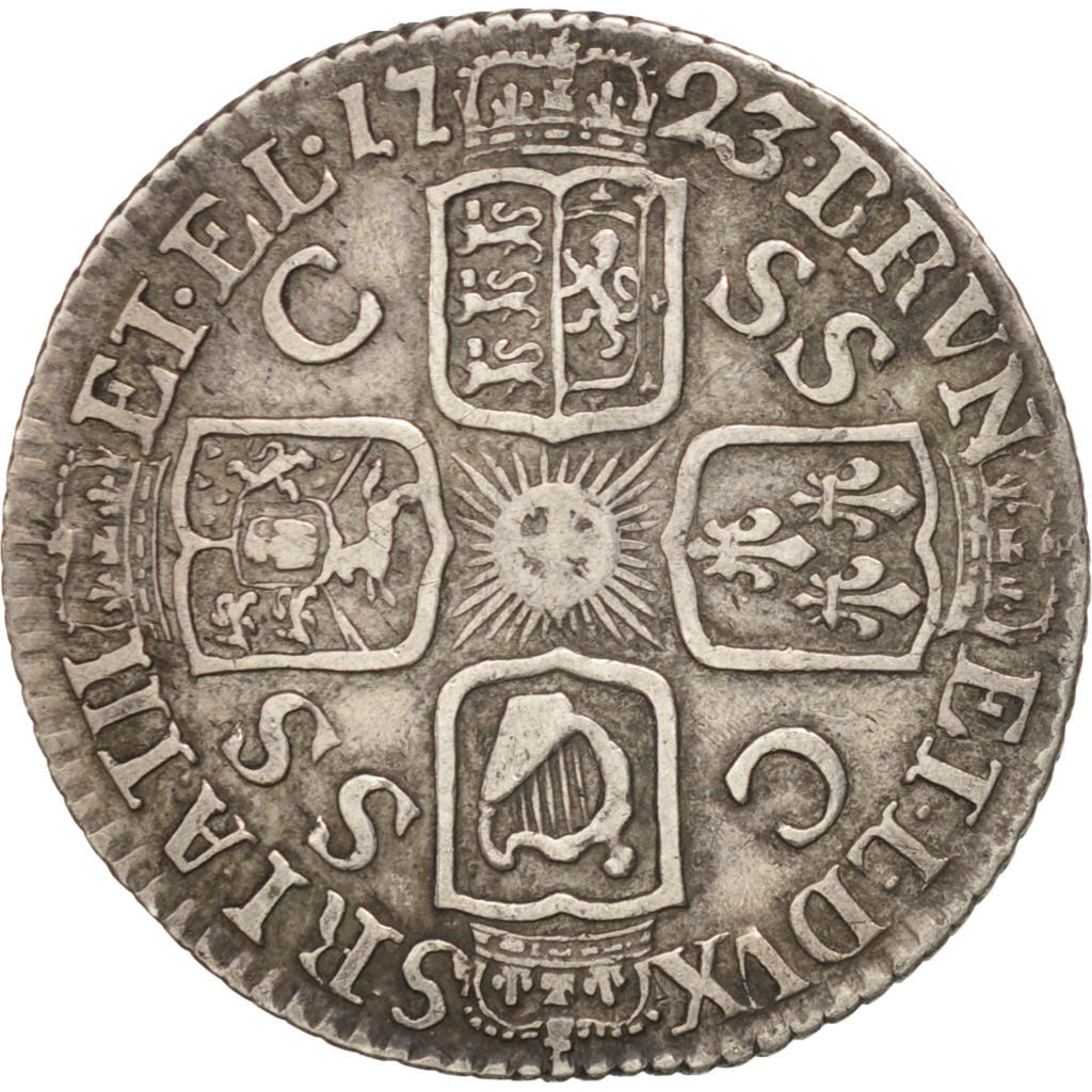 GREAT BRITAIN, 6 Pence, 1723, KM #553.2, EF(40-45), Silver, 2.89