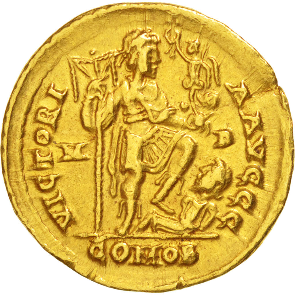 Honorius, Solidus, Milan, BB+, Oro, RIC:1206
