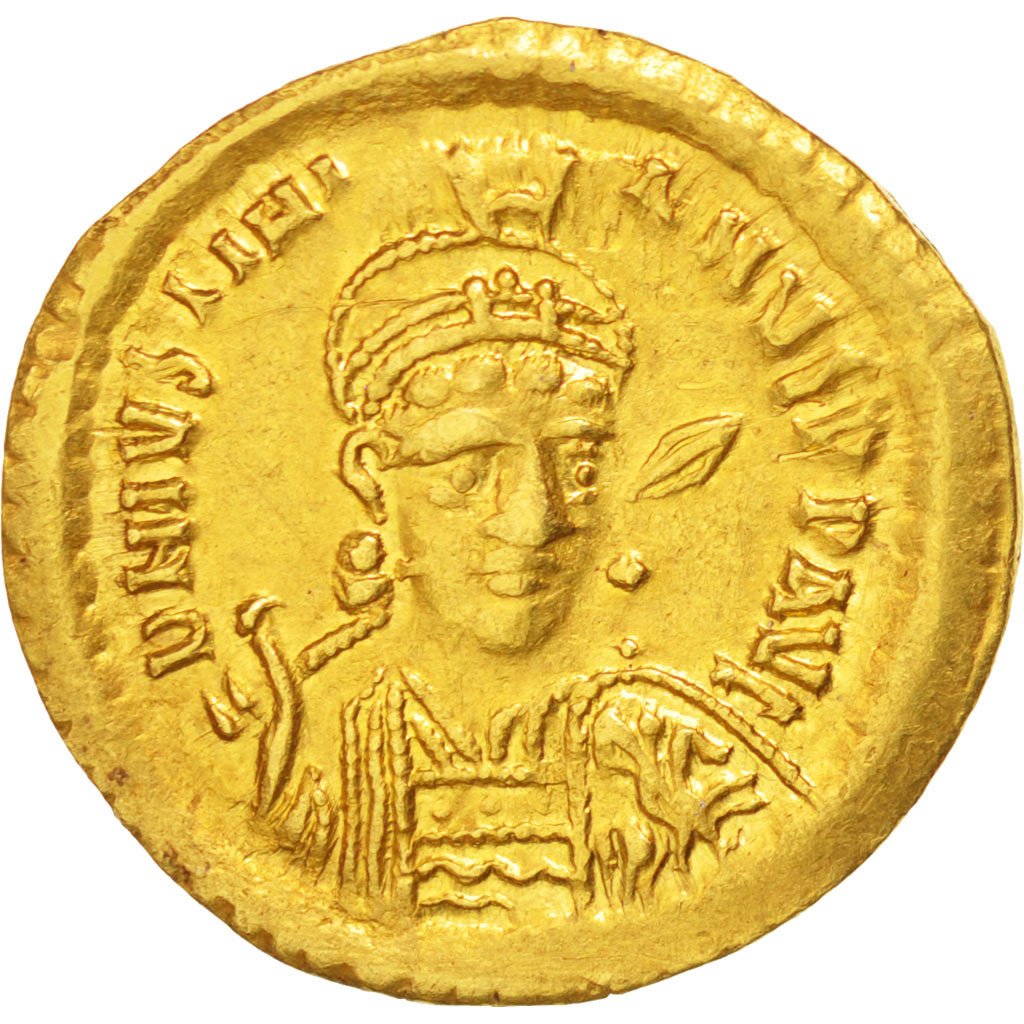 Justinian I 527-565, Solidus, Constantinople, AU(55-58), Gold, Sear #137, 4.22