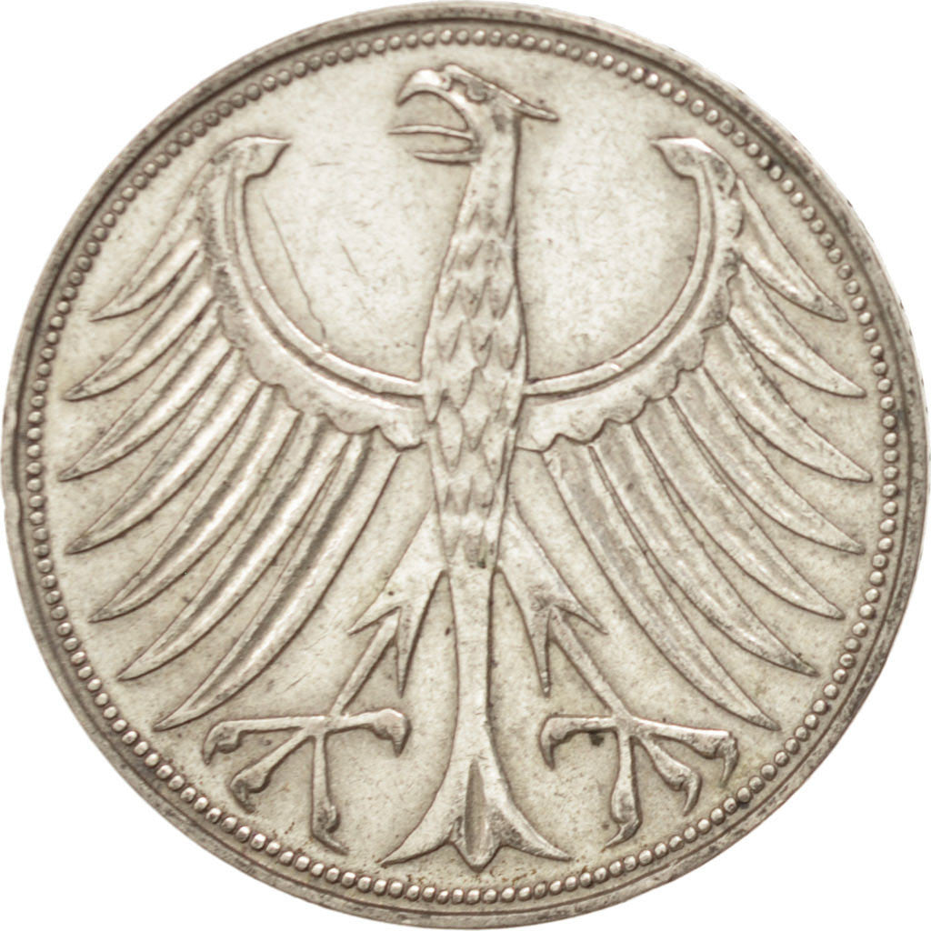 Coin, GERMANY - FEDERAL REPUBLIC, 5 Mark, 1951, Munich, AU(50-53), Silver