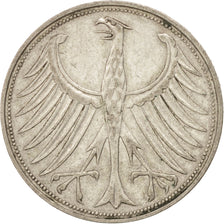 GERMANY - FEDERAL REPUBLIC, 5 Mark, 1958, Munich, KM #112.1, EF(40-45), Silver,.