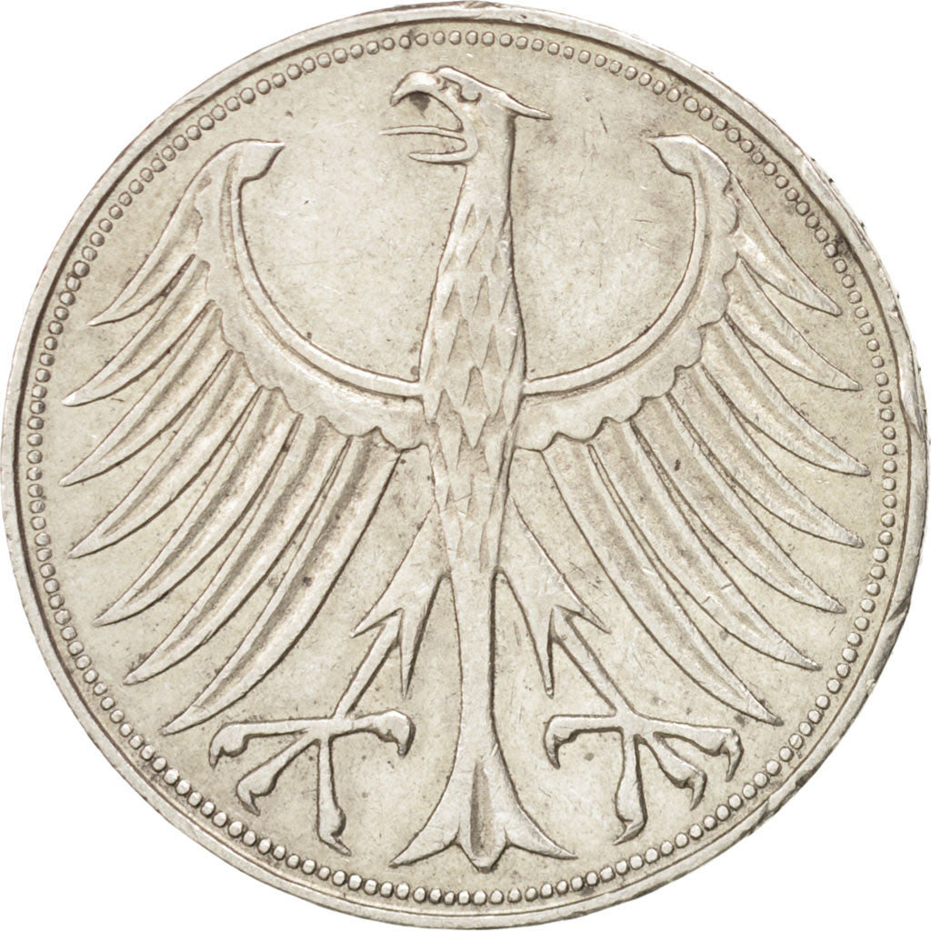 Coin, GERMANY - FEDERAL REPUBLIC, 5 Mark, 1960, Munich, AU(50-53), Silver
