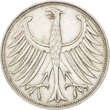GERMANY - FEDERAL REPUBLIC, 5 Mark, 1963, Munich, KM #112.1, AU(50-53), Silver,.