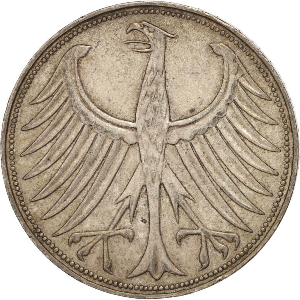 Coin, GERMANY - FEDERAL REPUBLIC, 5 Mark, 1965, Munich, EF(40-45), Silver