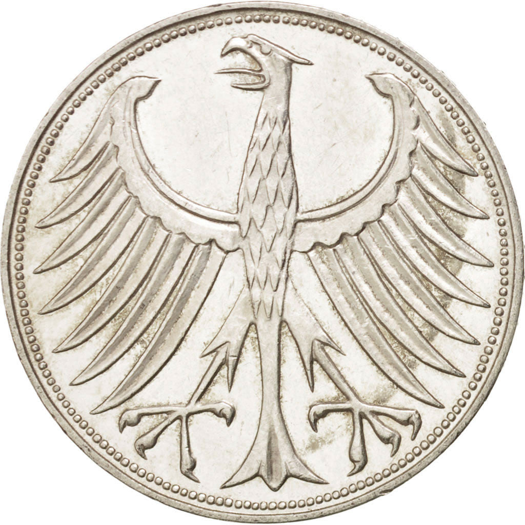 Coin, GERMANY - FEDERAL REPUBLIC, 5 Mark, 1961, Stuttgart, MS(60-62), Silver