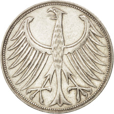 GERMANIA - REPUBBLICA FEDERALE, 5 Mark, 1960, Karlsruhe, BB, Argento, KM:112.1