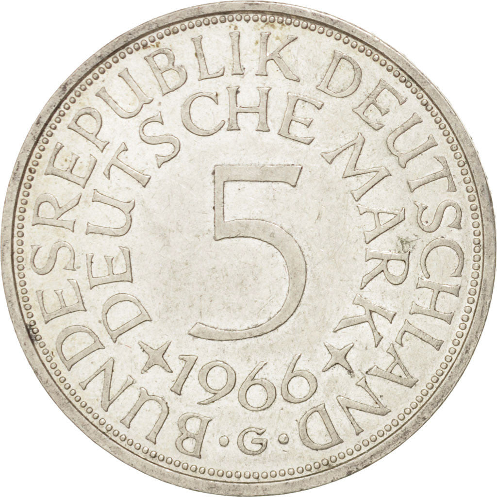 Moneta, GERMANIA - REPUBBLICA FEDERALE, 5 Mark, 1966, Karlsruhe, SPL-, Argento