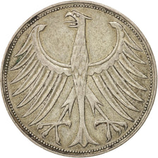 Moneda, ALEMANIA - REPÚBLICA FEDERAL, 5 Mark, 1951, Hambourg, MBC, Plata