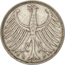 GERMANY - FEDERAL REPUBLIC, 5 Mark, 1956, Hambourg, KM #112.1, EF(40-45),...