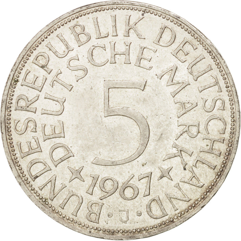 Coin, GERMANY - FEDERAL REPUBLIC, 5 Mark, 1967, Hambourg, MS(60-62), Silver