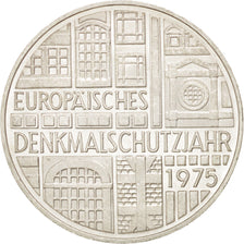 GERMANY - FEDERAL REPUBLIC, 5 Mark, 1975, Stuttgart, KM #142.1, MS(63), Silver,.