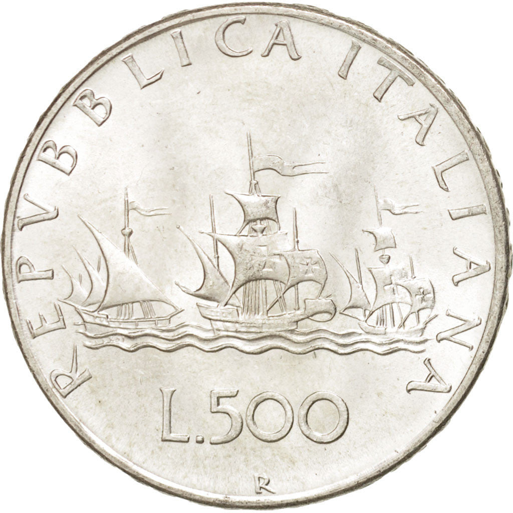 ITALY, 500 Lire, 1967, Rome, KM #98, MS(63), Silver, 29.3, 11.05