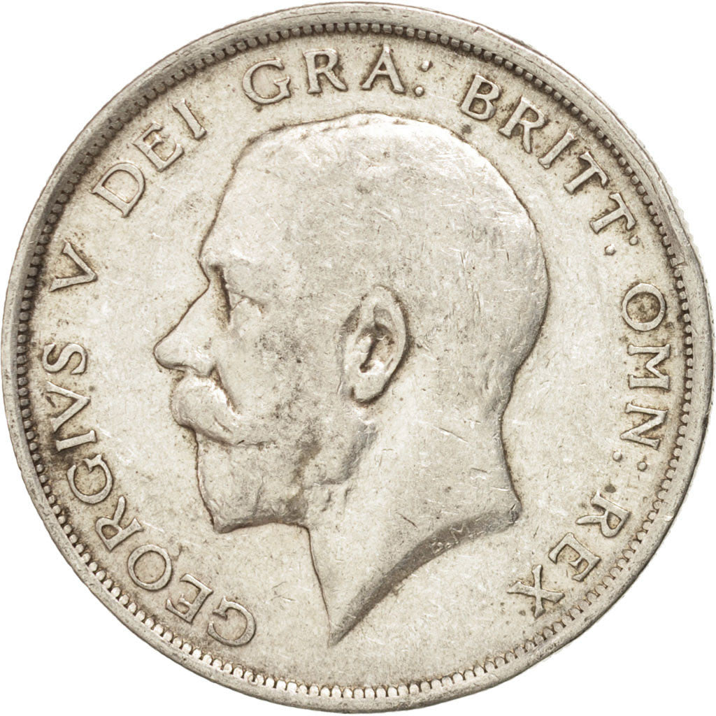 GREAT BRITAIN, 1/2 Crown, 1918, KM #818.1, EF(40-45), Silver, 32.3, 14.09
