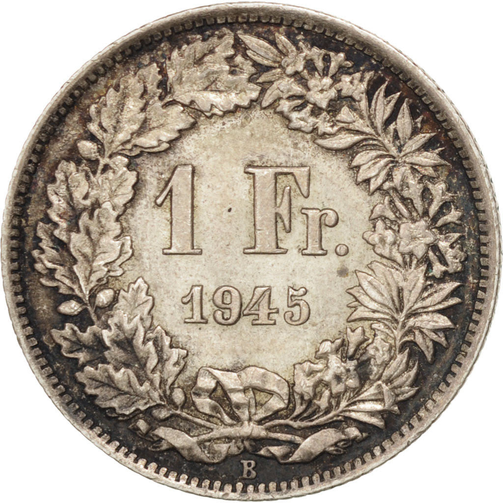 Coin, Switzerland, Franc, 1945, Bern, AU(55-58), Silver, KM:24