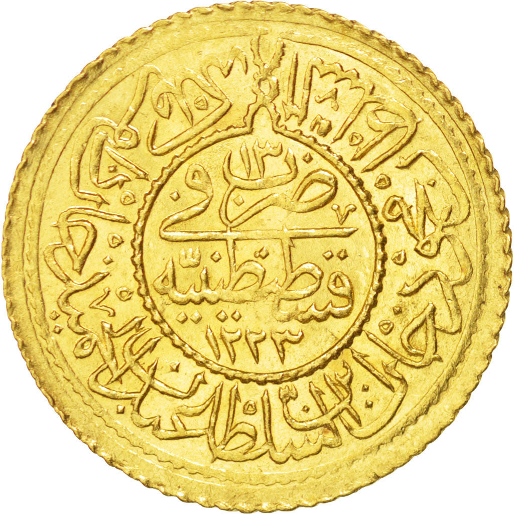 TURKEY, Rumi Altin, 1820, Qustantiniyah, KM #616, AU(55-58), Gold, 23, 2.43