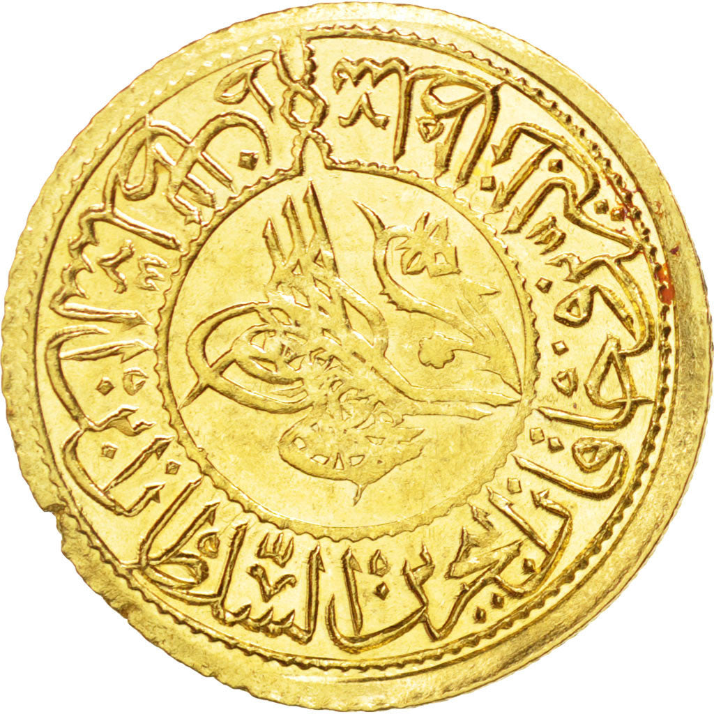TURKEY, Rumi Altin, 1822, Qustantiniyah, KM #616, AU(55-58), Gold, 23, 2.40