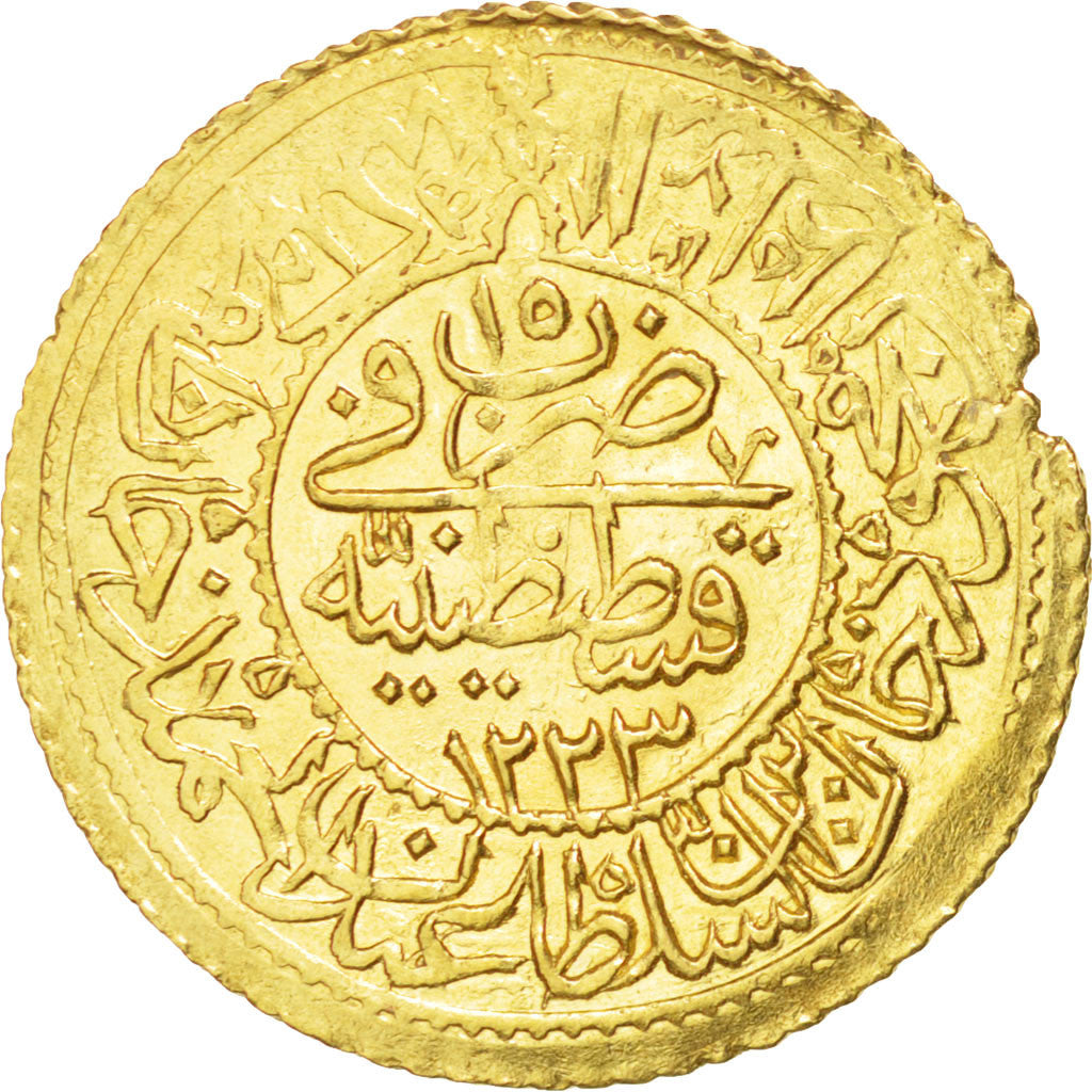 Turquie, Mahmud II, Rumi Altin, 1822 (AH 1223/15), Qustantiniyah, KM 616