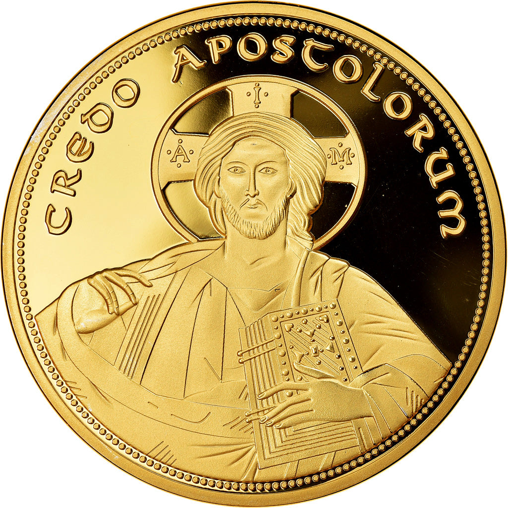 France, Medal, Les 12 Apôtres - Pierre, MS(65-70), Copper Gilt