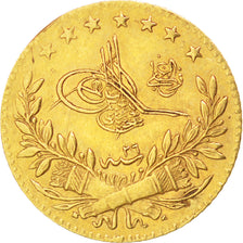 TURKEY, 25 Kurush, 1900, Qustantiniyah, KM #729, AU(50-53), Gold, 1.84