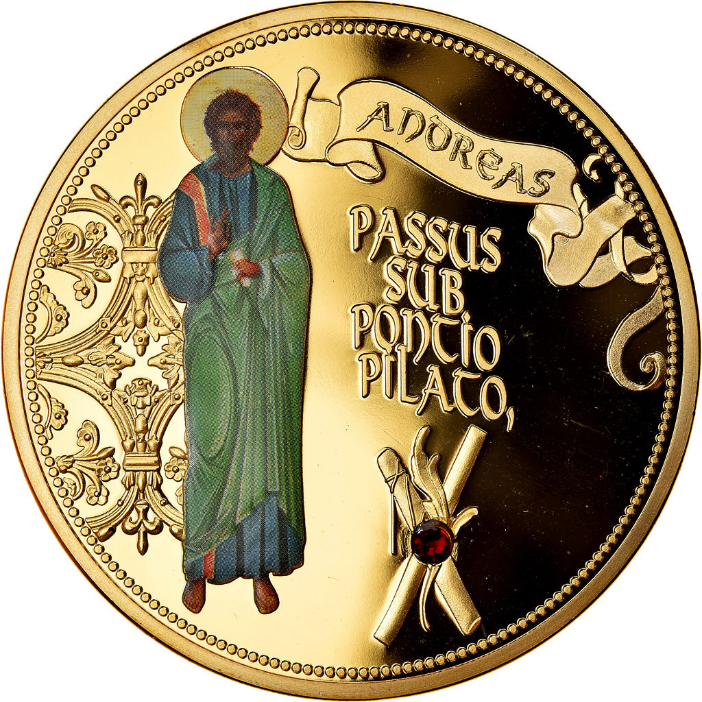 France, Medal, Les 12 Apôtres - André, MS(65-70), Copper Gilt