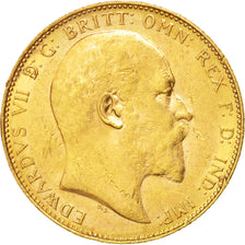 AUSTRALIA, Sovereign, 1908, Perth, KM #15, AU(50-53), Gold, 21, 8.01