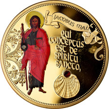 France, Medal, Les 12 Apôtres - Jacques le Majeur, MS(65-70), Copper Gilt