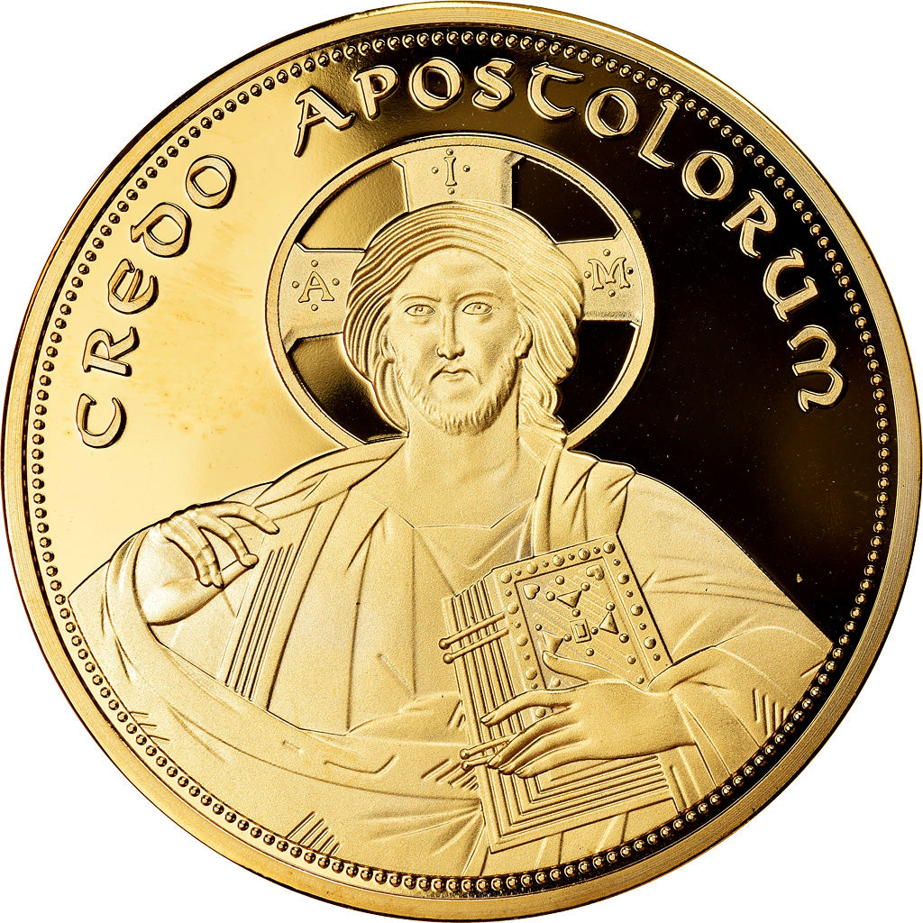 France, Medal, Les 12 Apôtres - Jacques le Majeur, MS(65-70), Copper Gilt
