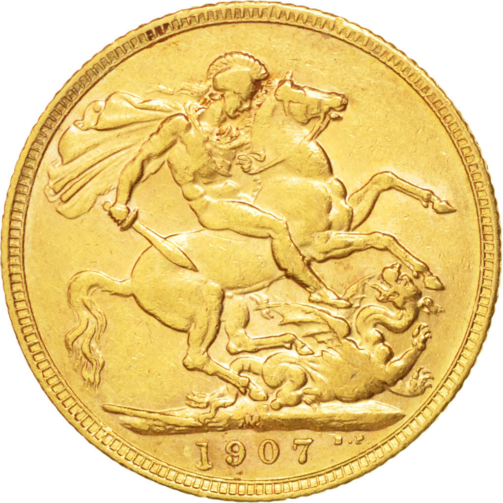 AUSTRALIA, Sovereign, 1907, Melbourne, KM #15, AU(50-53), Gold, 21, 7.98