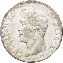 Coin, France, Charles X, 5 Francs, 1827, Limoges, AU(50-53), Silver, KM:728.6