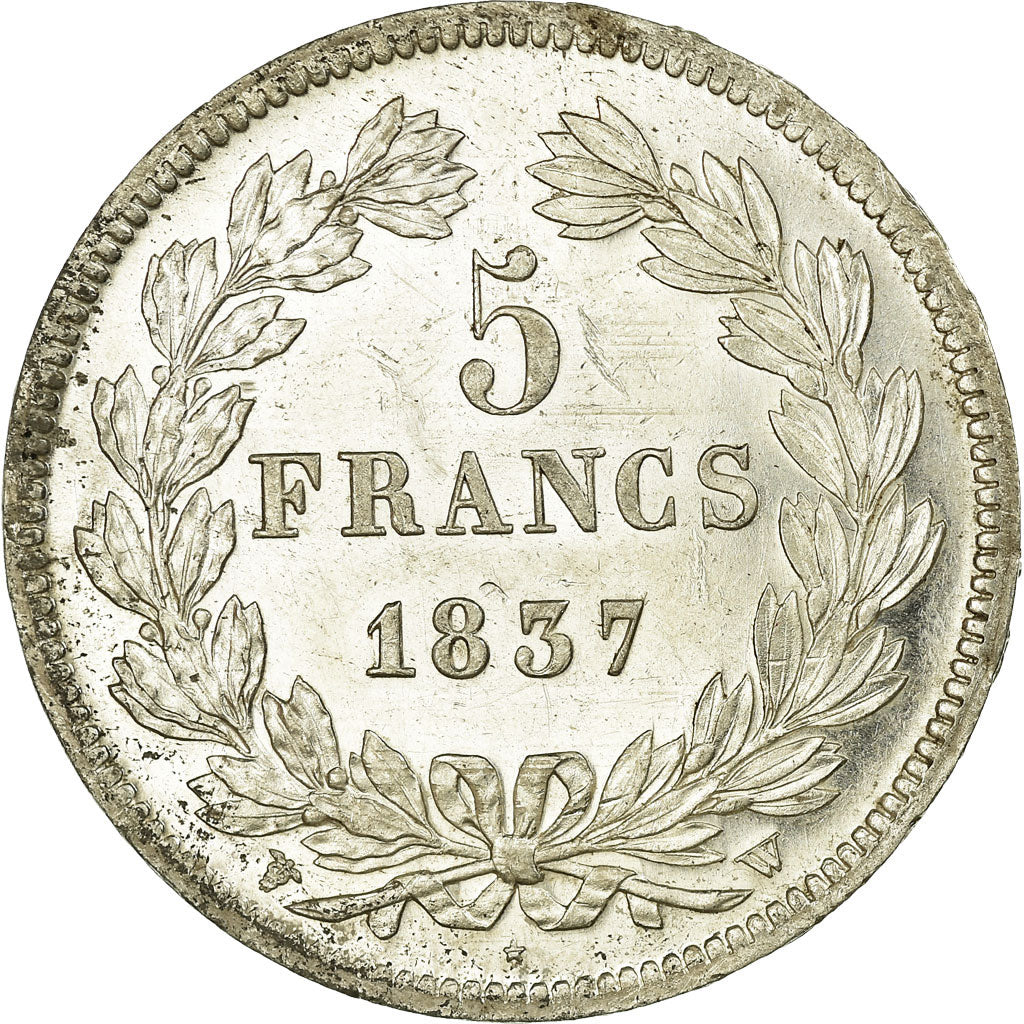 Coin, France, Louis-Philippe, 5 Francs, 1837, Lille, MS(63), Silver, KM:749.13