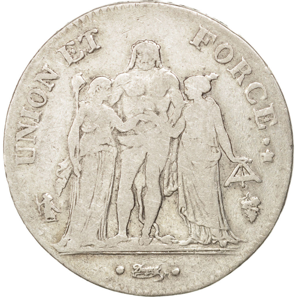 Directoire, 5 Francs Union et Force, An 7 Q, Gadoury 563