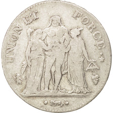 Directoire, 5 Francs Union et Force, An 7 Q, Gadoury 563