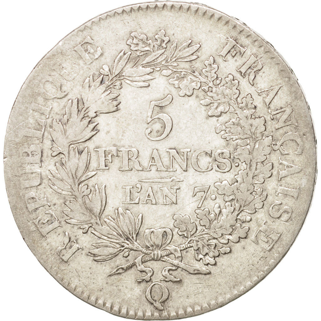 Directoire, 5 Francs Union et Force, An 7 Q, Gadoury 563