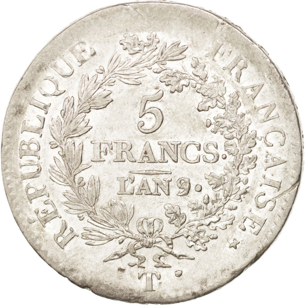 Francia, Union et Force, 5 Francs, 1800, Nantes, BB, Argento, KM:639.9, Gadou...