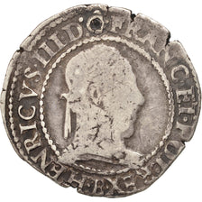 Moneda, Francia, Franc au Col Plat, 1578, Rouen, BC, Plata, Sombart:4714